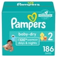 thumbnail image 1 of Pañales Pampers Baby Dry, tamaño 2, 186 unidades, absorbentes, 1 of 8