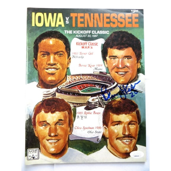 Bernie Kosar Signed Autographed Program 1987 Kick-off Classic Miami JSA AH04474