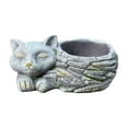 thumbnail image 2 of Colaxi Sleeping Cat Statue Flowerpot Plant Pot Outdoor Ornament Desk Artwork Decorative 7.8x3inch Garden Decoration for Dining Table Right, 2 of 10