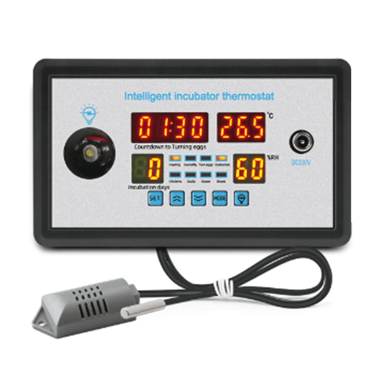 2X Smart Thermostat Digital ZFX-W9002 Thermostat Temperature Humidity Control Incubator 360 Automatic Egg Turning 12V