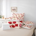 thumbnail image 6 of jejeloiu Cartoon Cherry 7-Piece Bedding Comforter Set,Colorful Daisy Floral King Bedding Sets,Red Green Bed Sheets For Teens,Microfiber Bedroom Decor Reversible, 6 of 8