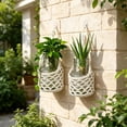 thumbnail image 2 of HWRETIE Handmade Cotton Rope Hanging Fruit Basket,Wall Mount Produce Storage Net,Boho Kitchen Organizer with Wood Ring, 2 of 6