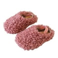 thumbnail image 6 of Quealent Baby House Slippers Toddlers Infants Fuzzy Slippers 0-18 Months Boys Girls Cozy Fleece Shoes with Heel Strap Red for Size 8, 6 of 7