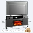 thumbnail image 5 of Holliwill 70" TV Stand for TVs up to 80" with 30" Electric Fireplace & Charging Station, Modern Fluted Entertainment Center with Drawers for Living Room, Black, 5 of 9