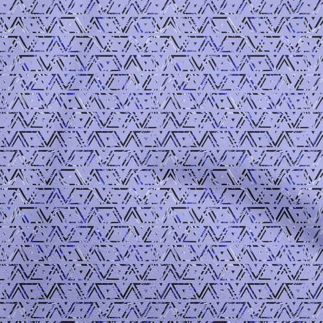 oneOone Rayon Violet Fabric Geometric Sewing Material Print Fabric By The Yard 56 Inch Wide