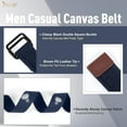 thumbnail image 4 of Men Canvas Double Ring Belt Plus Size Men Cloth Casual Belt for Jeans Pants, 4 of 7