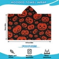 thumbnail image 2 of Halloween Red Pumpkins Pattern Hooded Bath Towel，50"x30" for Ages 3 To 12 Kids, Quick Dry Lightweight Soft Microfiber Hood Beach Towel Cover Up for Kids, 2 of 7