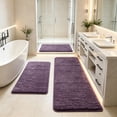 thumbnail image 5 of 3 Piece Bathroom Rug Set, 47 Inch Memory Foam Bath Mat Set, Soft Plush Absorbent Non Slip Floor Mats, Machine Washable Bathroom Rugs for Laundry Room Living Room Bedroom Home, 5 of 6