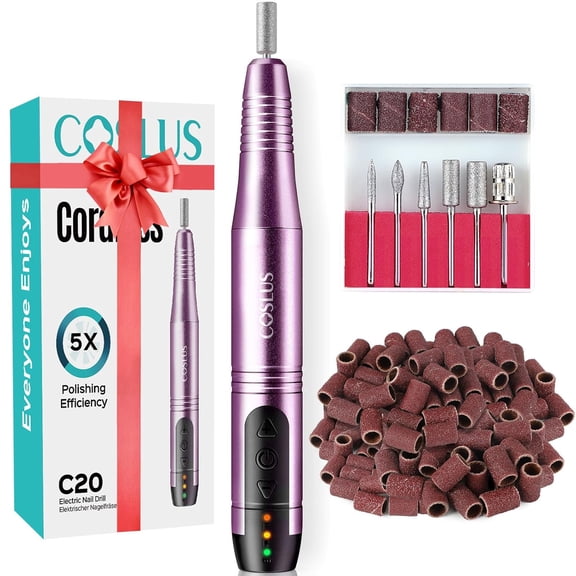 ZJQYDS Cordless Nail Drill Electric File: Professional for Acrylic Gel Dip Powder Nails Portable Nail Drill Machine Kit for Manicure Pedicure Nail Set with Everything Rechargeable Lightweight