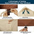 thumbnail image 3 of Outdoor Sectional Cover V-Shaped Garden Patio Furniture Covers Waterproof Rip-Stop Anti-UV 600D Outdoor Couch Sofa Cover with 3 Air Vents, 85"(85''L) x 33.5''D x 31''H, Beige & Reddish Brown, 3 of 8