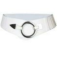 thumbnail image 5 of Deyuer Wide Elastic Belt Women Versatile Solid Color Stretchy Dress Belt Faux Leather Alloy Buckle Waistband.White, 5 of 8