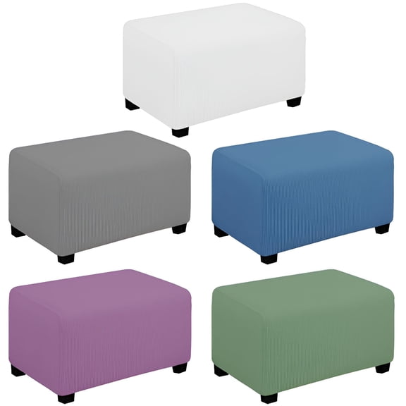 AUQ 5Pcs Ottoman Cover,Full Coverage Ottoman Cover Rectangular,Machine Washable Ottoman Cover Rectangular,Color Mixing6,83-101*35-50*38-45cm