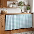 thumbnail image 3 of Aqua Blue Green Cabinet Curtain 28"Wx51"L,Dustproof Storage Cabinet Curtain with Self Adhesive Tape,Checkered Plaid Gingham Lattice Trellis Tall Pantry Cover Drape for Kitchen,Utility Closet, 3 of 9