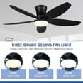 thumbnail image 5 of 36" Black Low Profile Ceiling Fan with Lights, Remote/APP Control, DC Reversible Motor, LED Dimmable Light, Flush Mount Ceiling Fan for Bedroom, Living Room, Indoor/Outdoor Patio Use, 5 of 13
