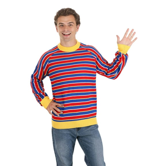 Adult Sesame Street Ernie Cosplay Knit Sweater