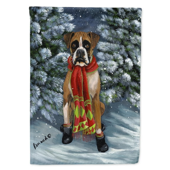 Carolines Treasures PPP3040GF Boxer Lets Play Christmas Flag Garden Size  Small multicolor