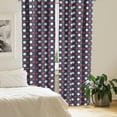 thumbnail image 3 of Ambesonne Abstract 4-Panel Curtains, Retro Circles Stripes, 56"x95", Dark Coral Night Blue, 3 of 4