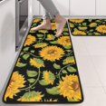 thumbnail image 2 of Kitchen Rugs Sets Of 2,Black Green Stem Sunflower Pattern Anti Fatigue Kitchen Mat Rugs Non Slip Washable,Decorative Kitchen Floor Mats for Kitchen,Sink,Laundry,17"x47"+17"x47", 2 of 5