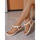 thumbnail image 5 of Women's Flat Sandals With Small Heels And Toe Clips, White, Summer New Style, 5 of 5