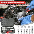 thumbnail image 2 of 17-Piece Pass Through Socket Set, 3/8" & 1/2" Dr. Universal Pass Thru Go Through Ratchet Socket Wrench Mechanics Tool Set for Hex, Square, E-Torx, Spline Fasteners, 2 of 5
