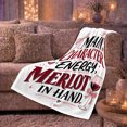 thumbnail image 5 of Bold Wine Typography With Bows And Hearts, Cozy Flannel Blanket with Decorative Statement Typography Print, Housewarming Gift for Wine Humor Enthusiasts, Home Decor for Bedroom and Living Room, 5 of 7