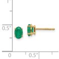 thumbnail image 2 of 14K Yellow Gold Emerald Earrings - May, 2 of 2