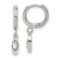 thumbnail image 3 of Auriga Fine Jewelry Stainless Steel Polished with Crystal Dangle Hoop Earrings for Women, 3 of 7