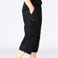 thumbnail image 2 of SWSMCLT Men's Casual Pants Soft Capri Cotton Capris Cargo Loose Summer Thin Pocket Mid Rise Cropped Pants Black 36, 2 of 4