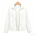 thumbnail image 5 of Fleece Jacket Women Cozy Soft Zip Up Jacket With Pockets Casual Stand Collar Lightweight Outerwear Fall And Winter Coats White XXL, 5 of 5