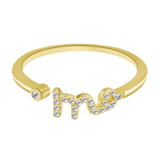 Anillos para mujer, regalos para mujer, anillo de las Doce Constelaciones, oro rosa galvanizado, diamante, anillo abierto para mujer, anillo para mujer