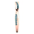 thumbnail image 4 of 0.16 ctw Wedding Band for Women - 14K Rose Gold Simulated Turquoise Stackable Eternity Ring, 4 of 6
