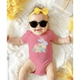 thumbnail image 5 of Ink Printed Image NOT a Quilt Patch - Easter Floral Bunny Faux Patchwork Baby Bodysuit Mauve Bodysuit 12 Months, 5 of 7