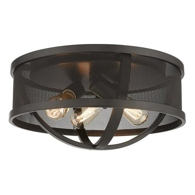 Golden Lighting 3167-FM15 EB-EB Colson Flush Mount Light avec Ombre Étrusque Bronze&44; Étrusque Bronze