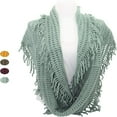 thumbnail image 2 of Infinity Fringe Scarf, Colorful Fringed Unisex Scarf, Soft Winter - Scarf For Women Warm Lightweight Chunky Scarf, 2 of 3