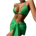 thumbnail image 1 of Daisyyozoid Womens Swimwear Clearance Bikini Split Bikini Three-piece Split Set, 1 of 4