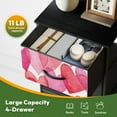 thumbnail image 5 of 4 Drawer Vertical Storage Dresser Watercolor Hearts with Wood Top Fabric Pull Drawers, 5 of 8
