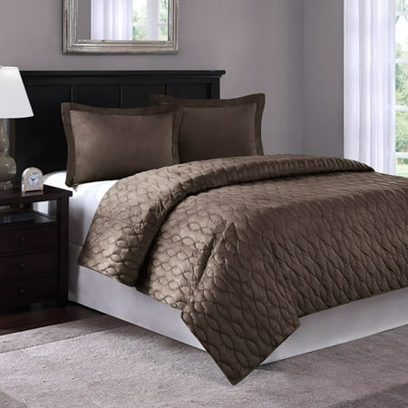 Braided Quilted Microsuede Bedding Comforter Mini Set