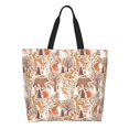 thumbnail image 1 of Fotbe Woodland Animals in Neutral Tones Bolsa Tote Estética de Lona con Estampado para Mujer - Bolsa Reutilizable de Hombro Casual para Vacaciones, Compras, Trabajo y Gimnasio, 1 of 8