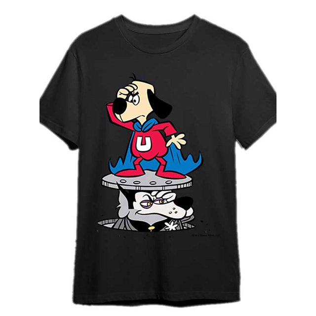 Camiseta Underdog y Riff Raff On Look-Out 334639, divertida camiseta gráfica de manga corta para hombre, colección negra PR, camiseta deportiva de ocio