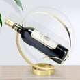 thumbnail image 5 of Metal Single Tabletop Wine Rack – Freestanding Countertop Decorative Wine Bottle Holder, Unique Wine Gifts and Accessories for Wine Lovers (Gold), 5 of 12