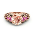 thumbnail image 2 of Rose Gold Morganite Engagement Ring Heart Shaped With Pink Sapphire, 2 of 3
