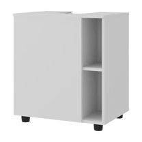 Depot E-Shop Foscoe Storage Cabinet, 1 Door, 3 Shelves, 4 Legs, White