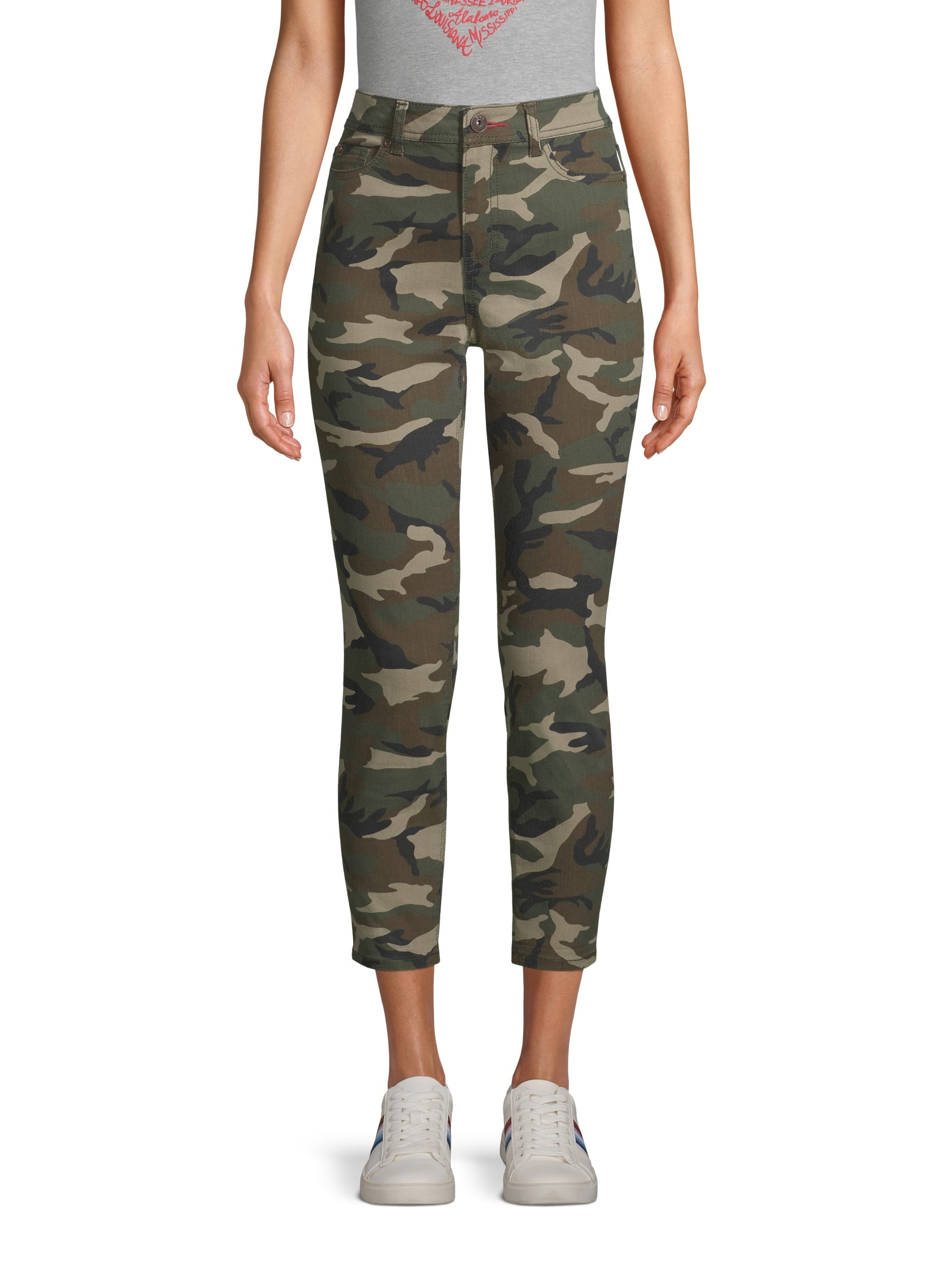 camo jeans women's high waisted