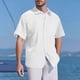 thumbnail image 1 of pstuiky camisetas de hombre, Blusa informal de manga corta con cuello vuelto y color liso para hombre camisetas de hombre l, 1 of 5