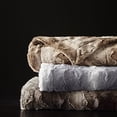 thumbnail image 2 of Zuri Faux Fur Oversized Bed Throw Chocolate 96x80", 2 of 3