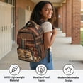thumbnail image 4 of FUIALDOLG Sleeping Fox Print Lightweight Kids Backpack with multi-tasche Multiple Compartments Book Bag, Multi-Pocket 17 Inch College Students Backpacks for Middle School Travel, 4 of 9
