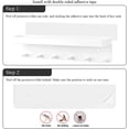 thumbnail image 3 of Roofei 6 Hooks Key Holder Wall Mount with Shelf Mail Organizer Holder Shelf Metal Key Rack Small Key Hooks Modern Keyholder Self-Adhesive Wall Decorative for Entryway Kitchen Bathroom Hallway White, 3 of 6