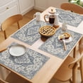 thumbnail image 5 of Boho Abstract Flowers Placemats Set of 8, Navy Blue Retro National Medieval Style Non-Slip Place Mats Washable Table Mats for Kitchen Dining Table Decorations Indoor/Outdoor, 5 of 9
