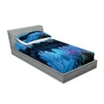 thumbnail image 2 of Ambesonne Blue Fitted Sheet & Pillow Sham Set, Reed Cistern Cave, Twin, Blue, 2 of 2