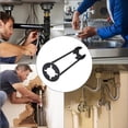 thumbnail image 6 of 2-piece Sink Wrench Set, 8-in-1 Sink Bathroom Faucet Wrench, Adjustable Wrench with Wide Jaws And Short Handle, Universal Plumbing Tool, for sink basins, pipes, and nut removal(Black), 6 of 8